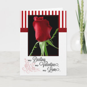 for Life Partner on Valentine's Day Red Rose Holiday Card