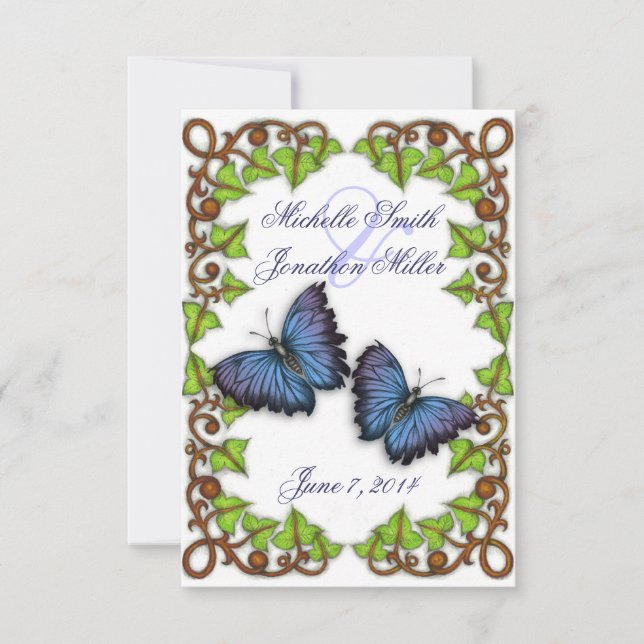 For Love and Butterflies RSVP Card (Front)