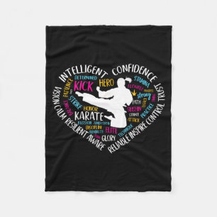 For Love Karate Heart Teens Martial Arts Fleece Blanket