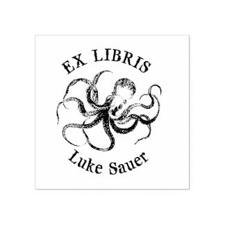 for Luke octopus ex libris stamp