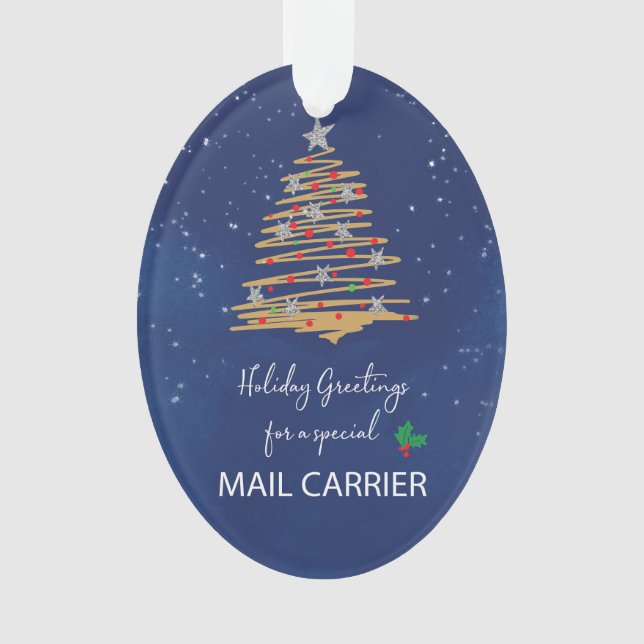 FOR Mail Carrier Christmas Tree Customisable Name Ornament (Front)