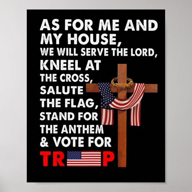 For Me And My House We Will Serve The Lord Vote Fo Poster (Front)