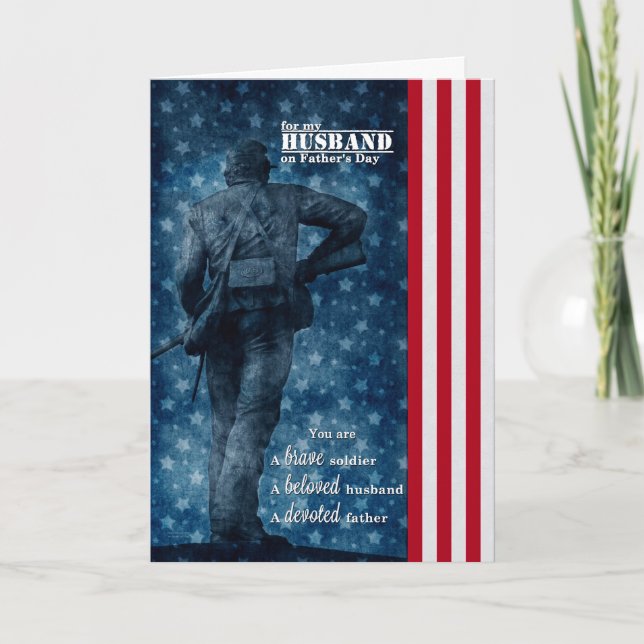 for Military Husband Father's Day Patriotic Card (Front)