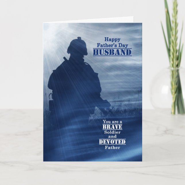 For Military Husband on Father's Day Card (Front)