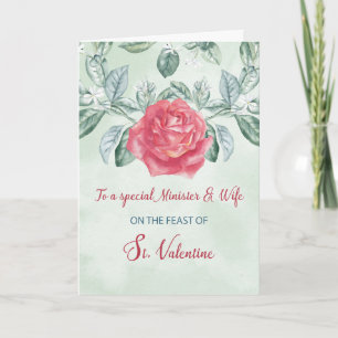 For Minister and Wife Rose Religious Feast Card