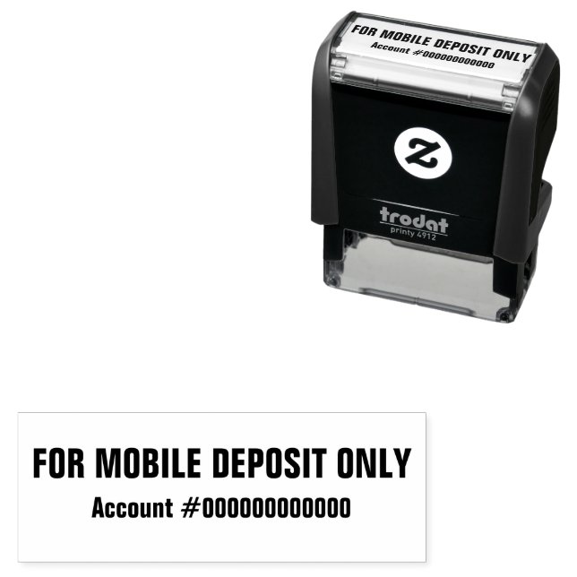 For Mobile Deposit Only and Bank Account Number Self-inking Stamp (In Situ)