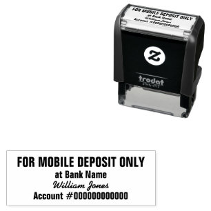 For Mobile Deposit Only Bank Account No. Signature Self-inking Stamp