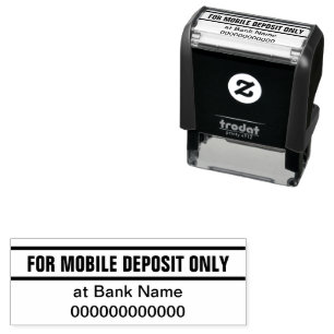 For Mobile Deposit Only Bank Name & Account Number Self-inking Stamp