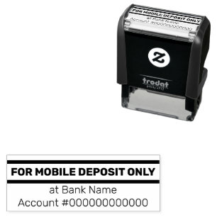 For Mobile Deposit Only Bank Name Account Number Self-inking Stamp