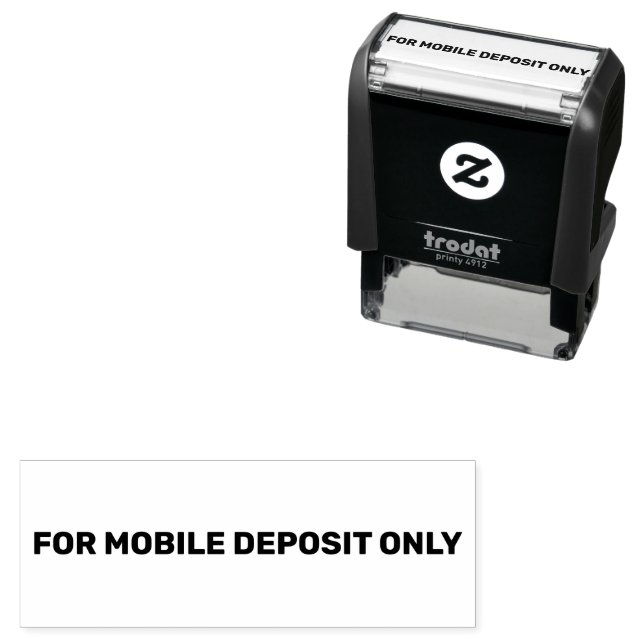 For Mobile Deposit Only Bold Text  Self-inking Stamp (In Situ)