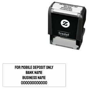 For Mobile Deposit Only Business Bank Name Account Self-inking Stamp