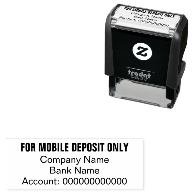 For Mobile Deposit Only Company Bank Name Account Self-inking Stamp (In Situ)