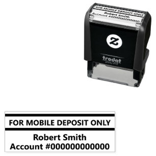 For Mobile Deposit Only Customer Name Bank Account Self-inking Stamp