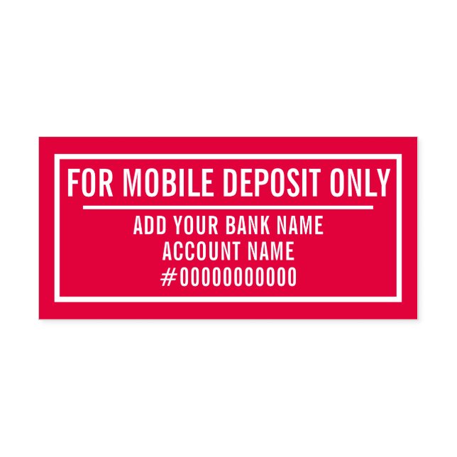 For Mobile Deposit Only Self-inking Stamp (Design)