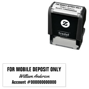 For Mobile Deposit Only Signature Bank Account No. Self-inking Stamp
