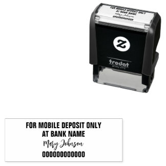 For Mobile Deposit Only "Signature" Bank Name Acct Self-inking Stamp