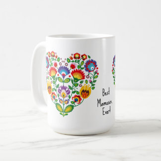 For MOM💗Cute polish Folk Wycinanki heart Coffee Mug
