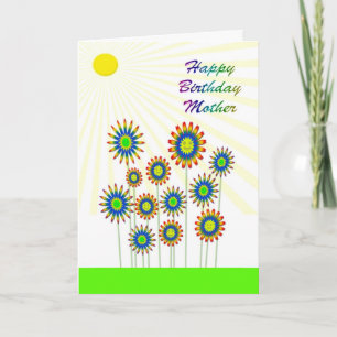 For mother, a happy flowers card