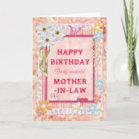 For Mother-in-law, craft birthday card