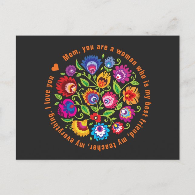 For Mother Polish folklore composition  Postcard (Front)