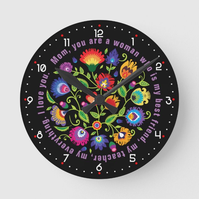 For Mother Polish folklore composition  Round Clock (Front)