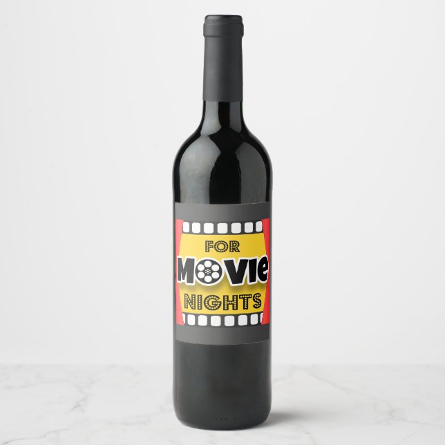 For Movie Nights Wine Label (Front)
