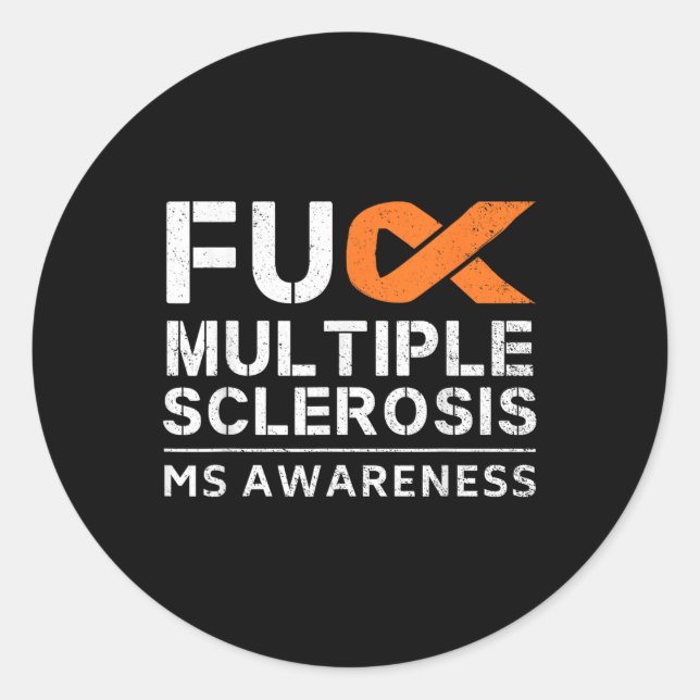 For Multiple Sclerosis Ms Awareness Support Ribbon Classic Round Sticker (Front)