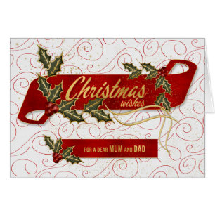 for Mum and Dad Christmas Holly and Berries