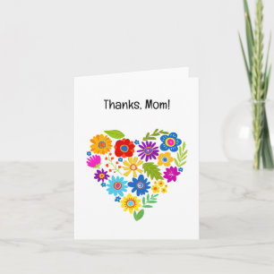 For Mum Beautiful Floral Heart Thank You Card
