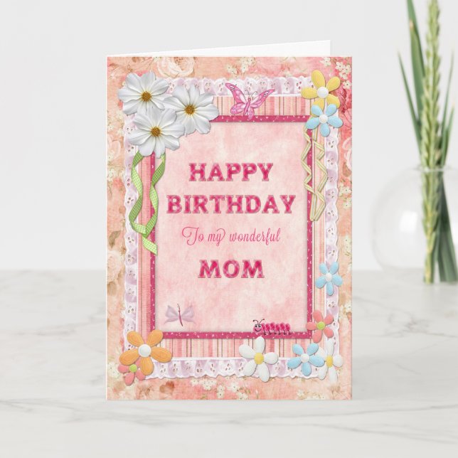 For mum, craft birthday card (Front)