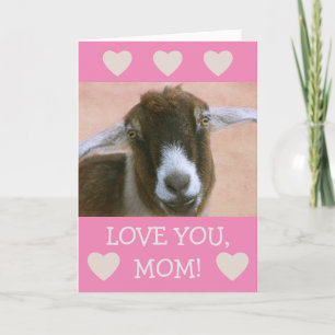 For Mum Cute Goat Valentine's Holiday Card