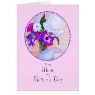 For Mum, Mother's day with painted flowers.