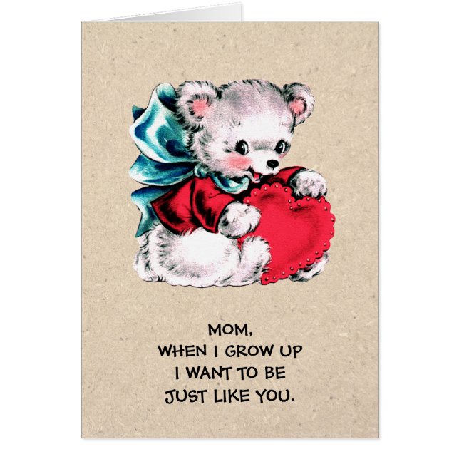 For Mum on Mother's Day. Sweet Teddy Bear (Front)