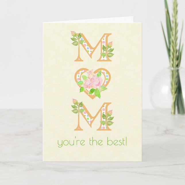 For Mum on Mother's Day with Rosebuds Card (Front)