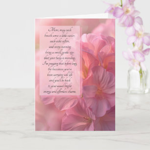 for Mum Sentimental Get Well Botanical Pink Azalea Card