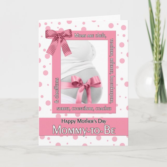 for Mummy to Be on Mother's Day Pink Polkadot Card (Front)