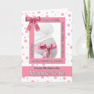 for Mummy to Be on Mother's Day Pink Polkadot Card