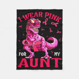 For My Aunt Breast Cancer Awareness Dinosaur Fleece Blanket
