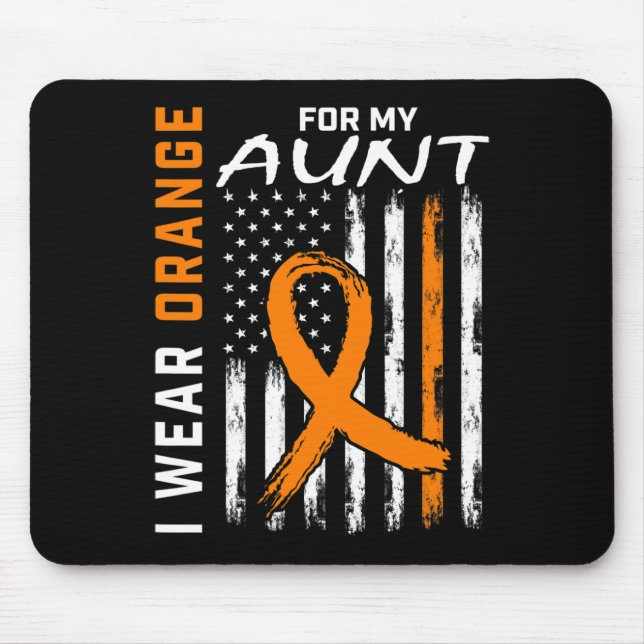 For My Aunt Leukaemia Awareness American Flag Grap Mouse Pad (Front)