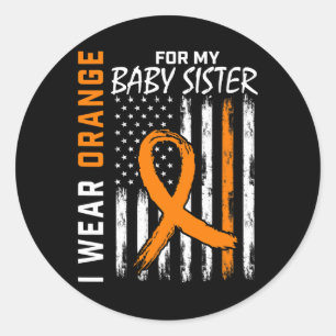 For My Baby Sister Leukaemia Awareness Classic Round Sticker