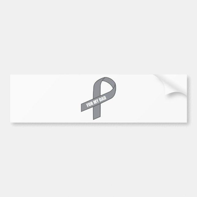 For My Dad (Grey / Silver Awareness Ribbon) Bumper Sticker (Front)