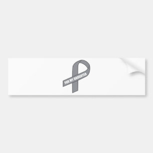 For My Daughter (Grey / Silver Awareness Ribbon) Bumper Sticker