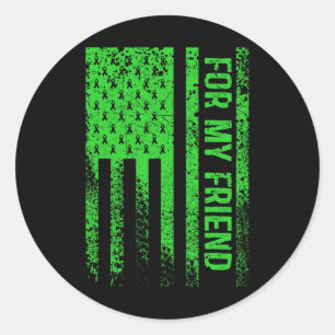 For My Friend Kidney Disease Awareness  Classic Round Sticker
