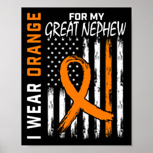 For My Great Nephew Leukaemia Cancer Awareness Fla Poster