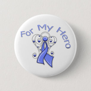 For My Hero Angel Ribbon Stomach Cancer 6 Cm Round Badge