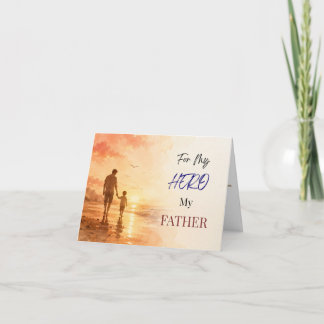 For My Hero My Father Heartfelt Father's Day Beach Thank You Card