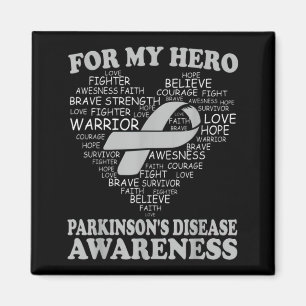 For My Hero Parkinsons Disease Awareness Ribbon He Magnet