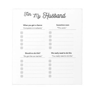 For My Husband Notepad