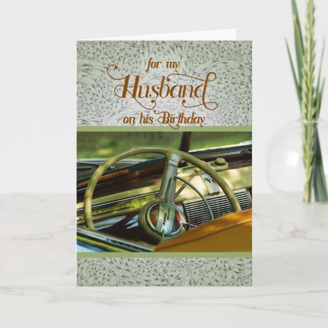 For My Husband on His Birthday Classic Car Card (Front)