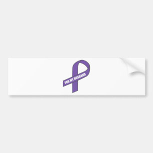For My Husband (Purple Ribbon) Bumper Sticker